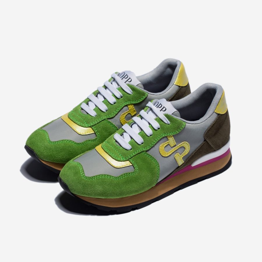 Women Lace-Up Suede Sneakers Green - Top Women Sneakers - OPP Official Store (OPP France)