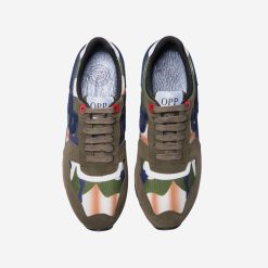 Lace-Up Suede Sneakers Tibetan Green - Top Sneakers - OPP Official Store (OPP France)