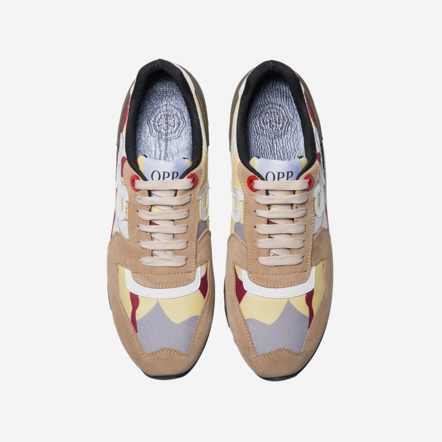 Lace-Up Suede Sneakers Khaki - Top Sneakers - OPP Official Store (OPP France)