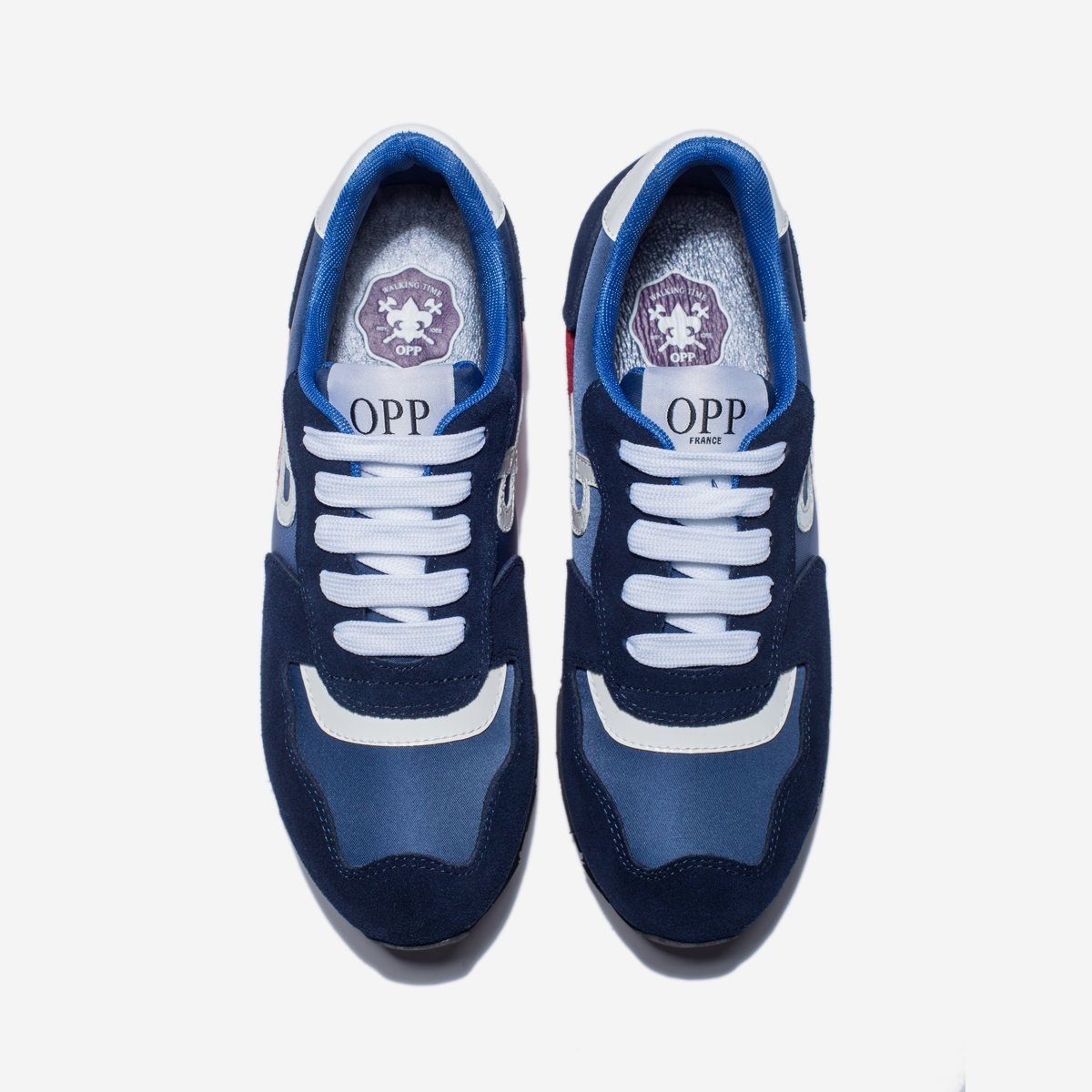Women Lace-Up Suede Sneakers Blue - OPP Fashion