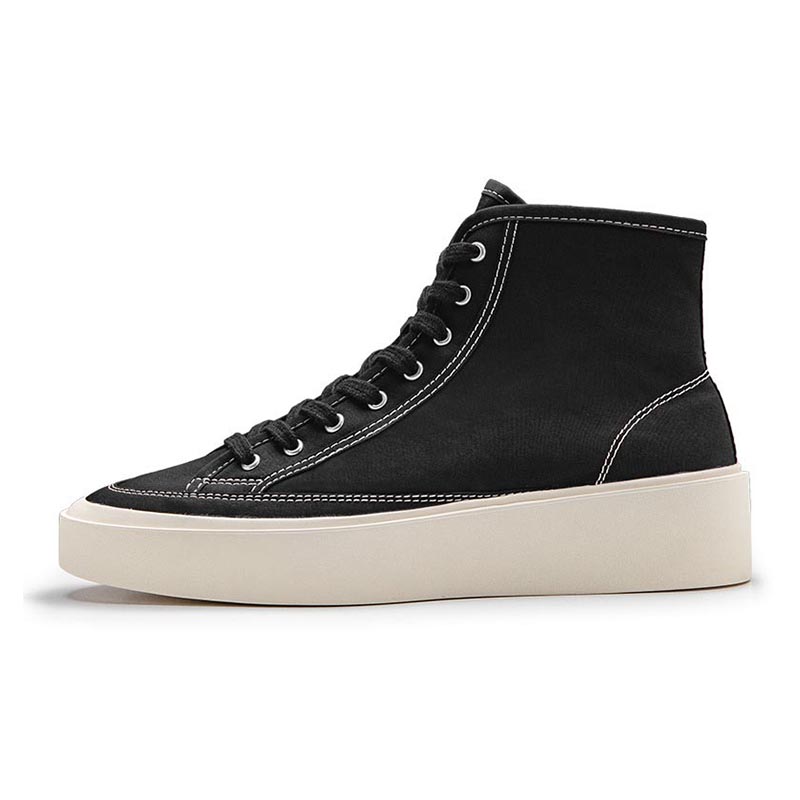 Men's Classic High-Top Canvas Shoes Platform Casual Shoes Black