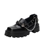 Women Heart Chain Leather Shoes
