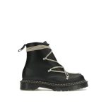 Black leather platform unisex high top zip-up ankle boots