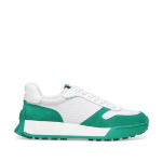 Women's All-Season Sneakers, White and Green Low-Top