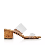 Women's Mid-heeled Victorie Slippers Sandals, Transparent/Cork