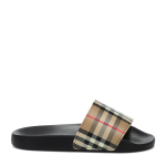 Unisex Low-heeled Flat Slippers Sandals, Khaki Plaid Style