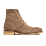 Men's Suede Solid Color Lace-up Martin Boots, Caramel Suede