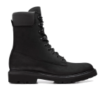 Men's Thick-soled Outdoor High-top Lace-up Boots, Black Matte