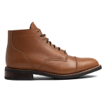 Men’s Thick Sole Lace up Waxed Leather Low Top Boots, Spice