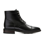 Men's Strong Elastic Leather Retro Lace-up Martin Boots, Black