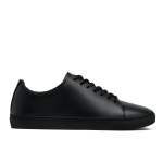 Men’s Solid Color Lace-up Soft Leather Simple Casual Shoes, Black Vachetta