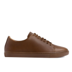 Men’s Solid Color Lace-up Soft Leather Simple Casual Shoes, Hickory Vachetta