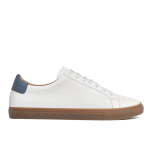 Women's Non-slip Wear-resistant Soft Lace-up Simple Casual Shoes, White x Indigo