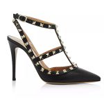 Black pointed rivet fashion stiletto temperament women's high heels