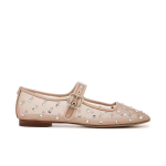 Shine Mesh Gem Embellished Mary Jane Flats