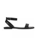 Women's Ankle Strap Flat Sandals,Black