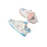 Blue and pink fun two tone personalized fashionable women's casual shoes