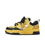 Yellow and black retro lace up trendy unisex casual shoes, board shoes