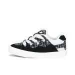 Black and white small fragrant style spliced unisex fashionable casual shoes