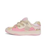 Off white and pink patchwork fashionable youth casual shoes for both men and women