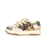 Off white canvas patchwork fashionable unisex casual shoes