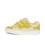 Yellow white lace up temperament unisex casual shoes