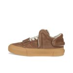 Brown retro low top Velcro lace up casual shoes for both men and women