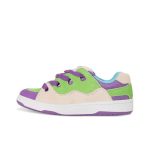 Green purple patchwork lace up fashionable unisex casual shoes