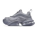 Gray air cushion running shoes trendy unisex thick-soled casual sports shoes