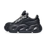 Black trendy brand unisex genuine leather sports shoes, versatile, thick soled, height increasing couple dad shoes