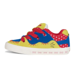 Red, yellow, and blue contrasting fashionable unisex casual shoes