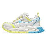 White and yellow spring thick sole versatile unisex summer breathable sports and leisure shoes