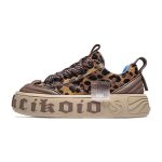 Leopard print thick-soled casual shoes, versatile height-enhancing sneakers for men and women