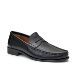 Black square toe breathable soft sole men's casual loafers