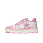 Pink and white lace up trendy star casual shoes for both men and women