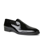 Black patent leather shiny slip-on men's business leather shoes