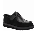 Black thick-soled lace-up all-match men's casual shoes