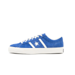 Blue suede low-top lace-up unisex sneakers