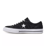 Black suede low-top lace-up star unisex casual shoes