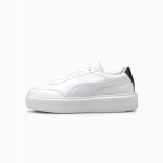 White lace-up thick-soled height-enhancing casual shoes for women